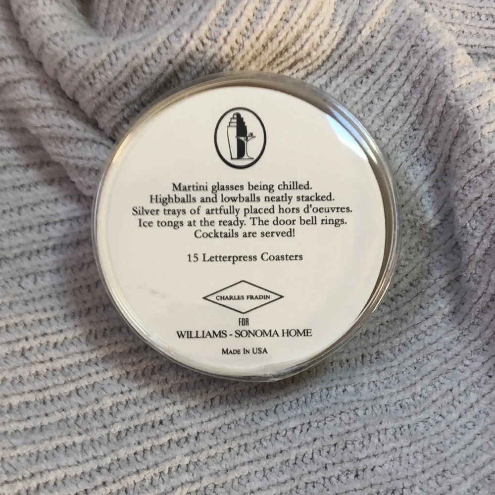 Williams Sonoma Charles Fradin Martini Coasters